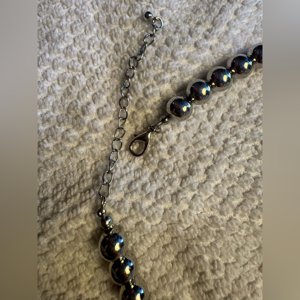 Chico's Silver Beaded Necklace - Picture 3 of 4